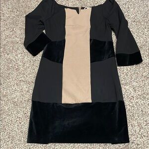 Nougat London Black velvet panel colourblock Dress